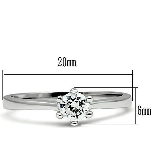 3W109 - Rhodium Brass Ring with AAA Grade CZ in Clear-1