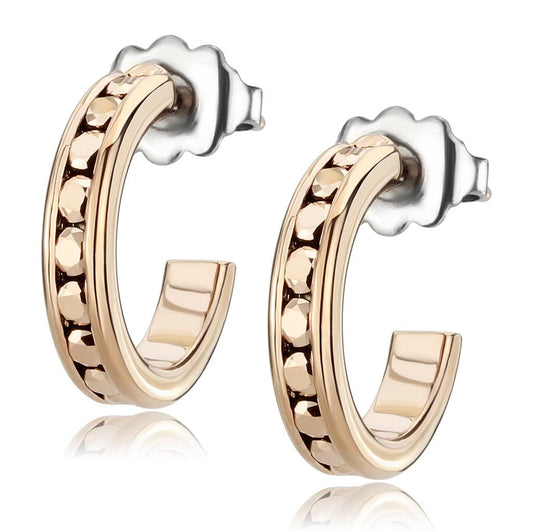 3W1142 - IP Rose Gold(Ion Plating) Brass Earrings with Top Grade Crystal in Metallic Light Gold-0