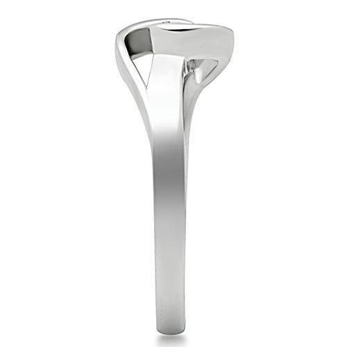 3W114 - Rhodium Brass Ring with AAA Grade CZ in Clear-3