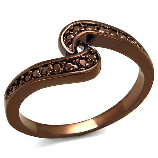 3W1151 - IP Coffee light Brass Ring with AAA Grade CZ in Light Coffee-0