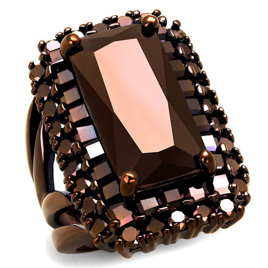 3W1152 - IP Coffee light Brass Ring with AAA Grade CZ in Light Coffee-0