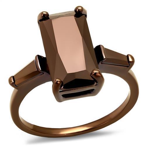 3W1160 - IP Coffee light Brass Ring with AAA Grade CZ in Light Coffee-0