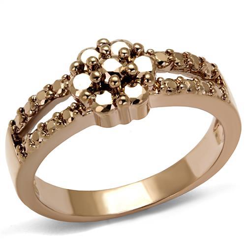 3W1192 - IP Rose Gold(Ion Plating) Brass Ring with AAA Grade CZ in Metallic Light Gold-0