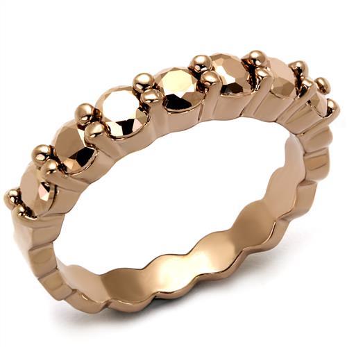 3W1195 - IP Rose Gold(Ion Plating) Brass Ring with AAA Grade CZ in Metallic Light Gold-0