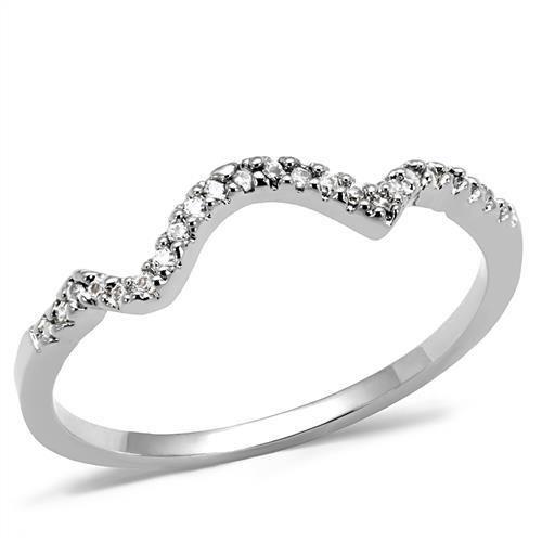 3W1239 - Rhodium Brass Ring with AAA Grade CZ in Clear-0