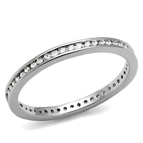 3W1241 - Rhodium Brass Ring with AAA Grade CZ in Clear-0