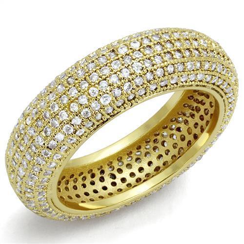 3W1272 - Gold Brass Ring with AAA Grade CZ in Clear-0
