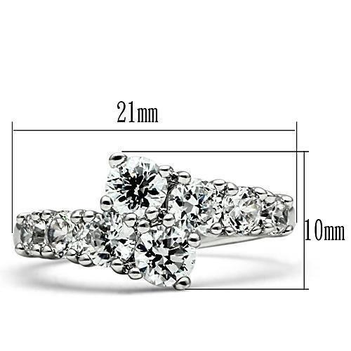 3W132 - Rhodium Brass Ring with AAA Grade CZ in Clear-1