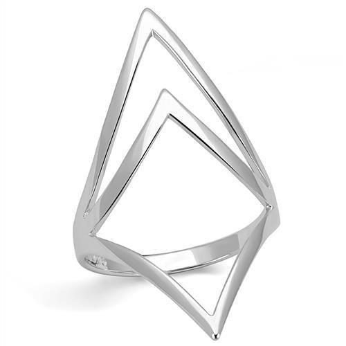 3W1382 - Rhodium 925 Sterling Silver Ring with No Stone-0