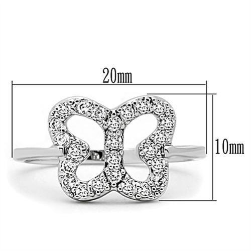 3W139 - Rhodium Brass Ring with AAA Grade CZ in Clear-1