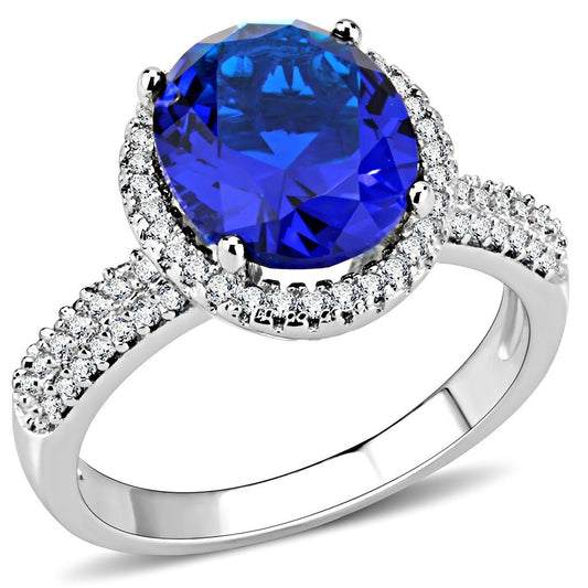 3W1516 - Rhodium Brass Ring with Synthetic in Montana-0