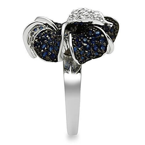 3W153 - Rhodium + Ruthenium Brass Ring with AAA Grade CZ in Montana-3