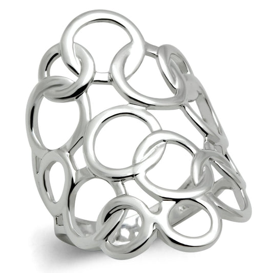 3W170 - Rhodium Brass Ring with No Stone-0