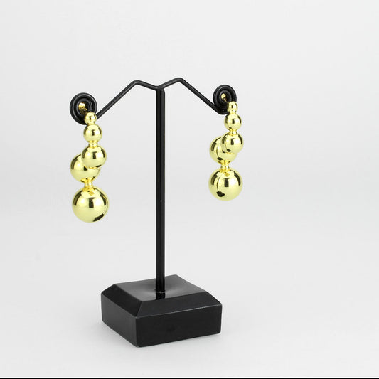 3W1752G - Flash Gold Brass Earring with NoStone in No Stone-1