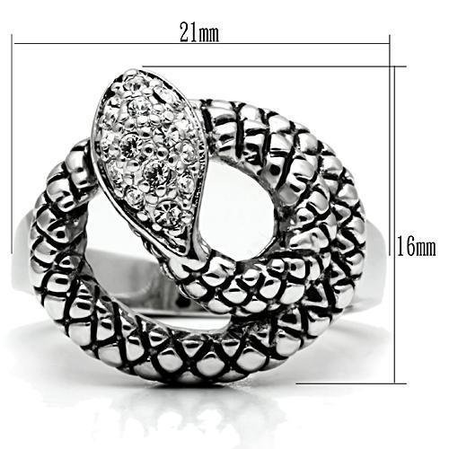 3W183 - Rhodium Brass Ring with Top Grade Crystal in Clear-1