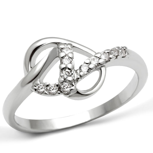 3W190 - Rhodium Brass Ring with AAA Grade CZ in Clear-0