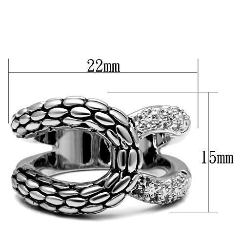 3W202 - Rhodium Brass Ring with AAA Grade CZ in Clear-1