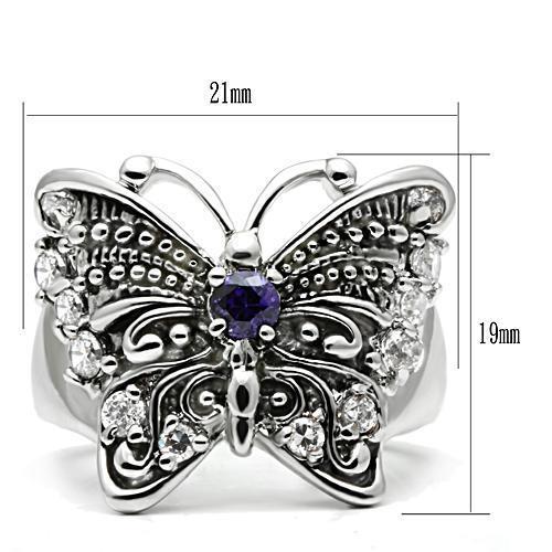 3W204 - Rhodium Brass Ring with AAA Grade CZ in Amethyst-1