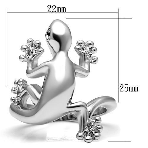 3W207 - Rhodium Brass Ring with AAA Grade CZ in Black Diamond-1