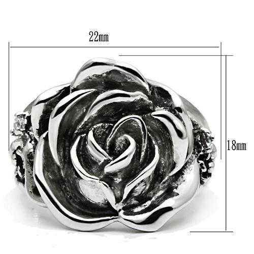 3W210 - Rhodium Brass Ring with AAA Grade CZ in Clear-1