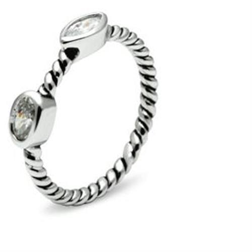 3W212 - Rhodium Brass Ring with AAA Grade CZ in Clear-4