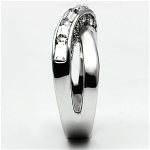 3W269 - Rhodium Brass Ring with Top Grade Crystal in Clear-3