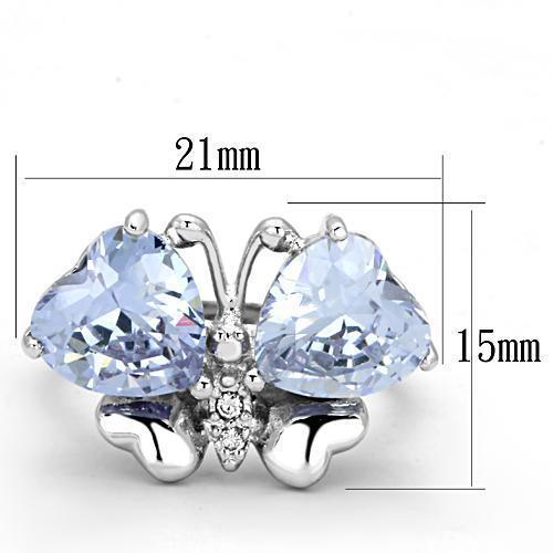 3W309 - Rhodium Brass Ring with AAA Grade CZ in Light Amethyst-1