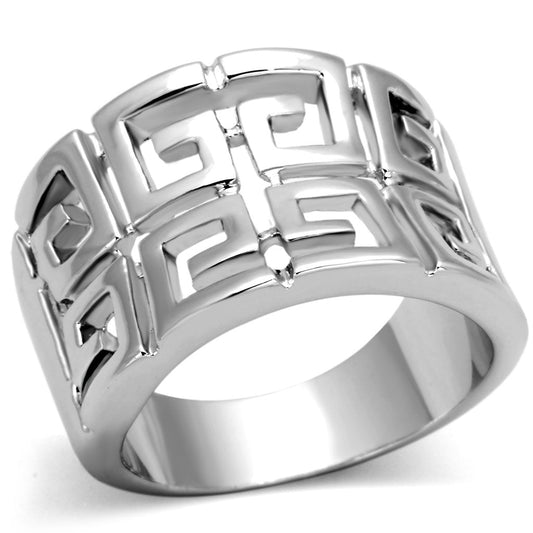 3W329 - Rhodium Brass Ring with No Stone-0