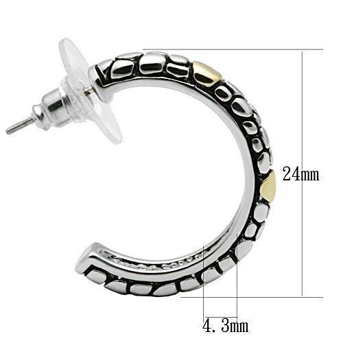 3W335 - Reverse Two-Tone Brass Earrings with Epoxy in Jet-1