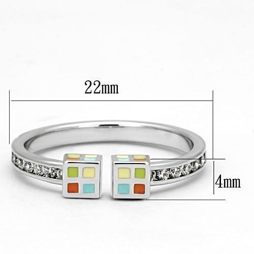 3W525 - Rhodium Brass Ring with AAA Grade CZ in Clear-1