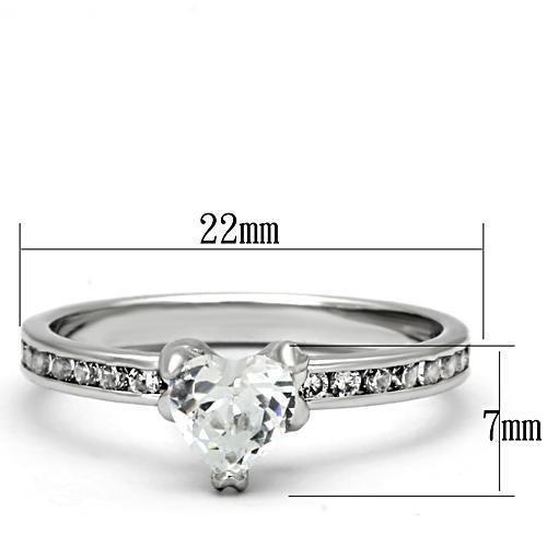 3W527 - Rhodium Brass Ring with AAA Grade CZ in Clear-1