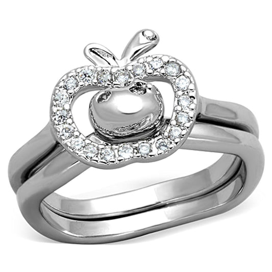 3W594 - Rhodium Brass Ring with AAA Grade CZ in Clear-0