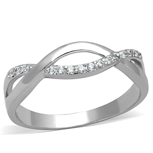 3W796 - Rhodium Brass Ring with AAA Grade CZ in Clear-0