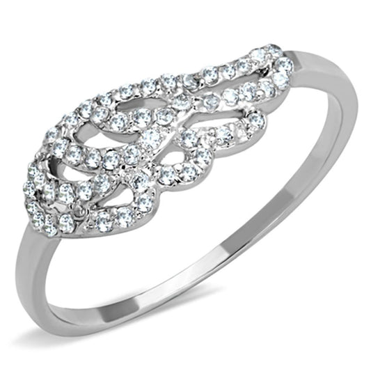 3W824 - Rhodium Brass Ring with AAA Grade CZ in Clear-0