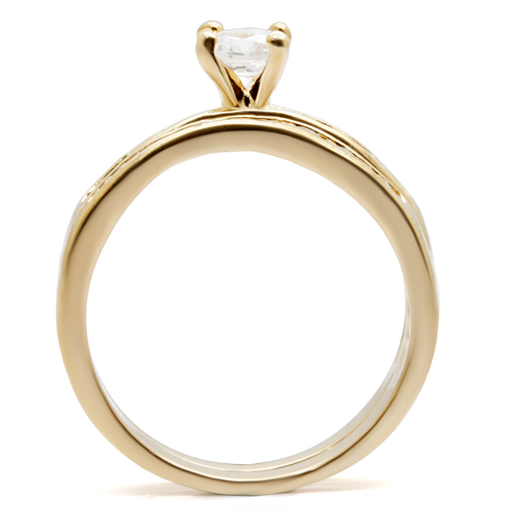 S44610 - High-Polished 925 Sterling Silver Ring with AAA Grade CZ in Clear-3