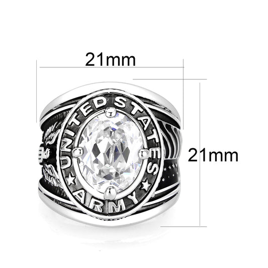 LO5M035-Rhodium Plated Brass Ring with CZ Clear-1