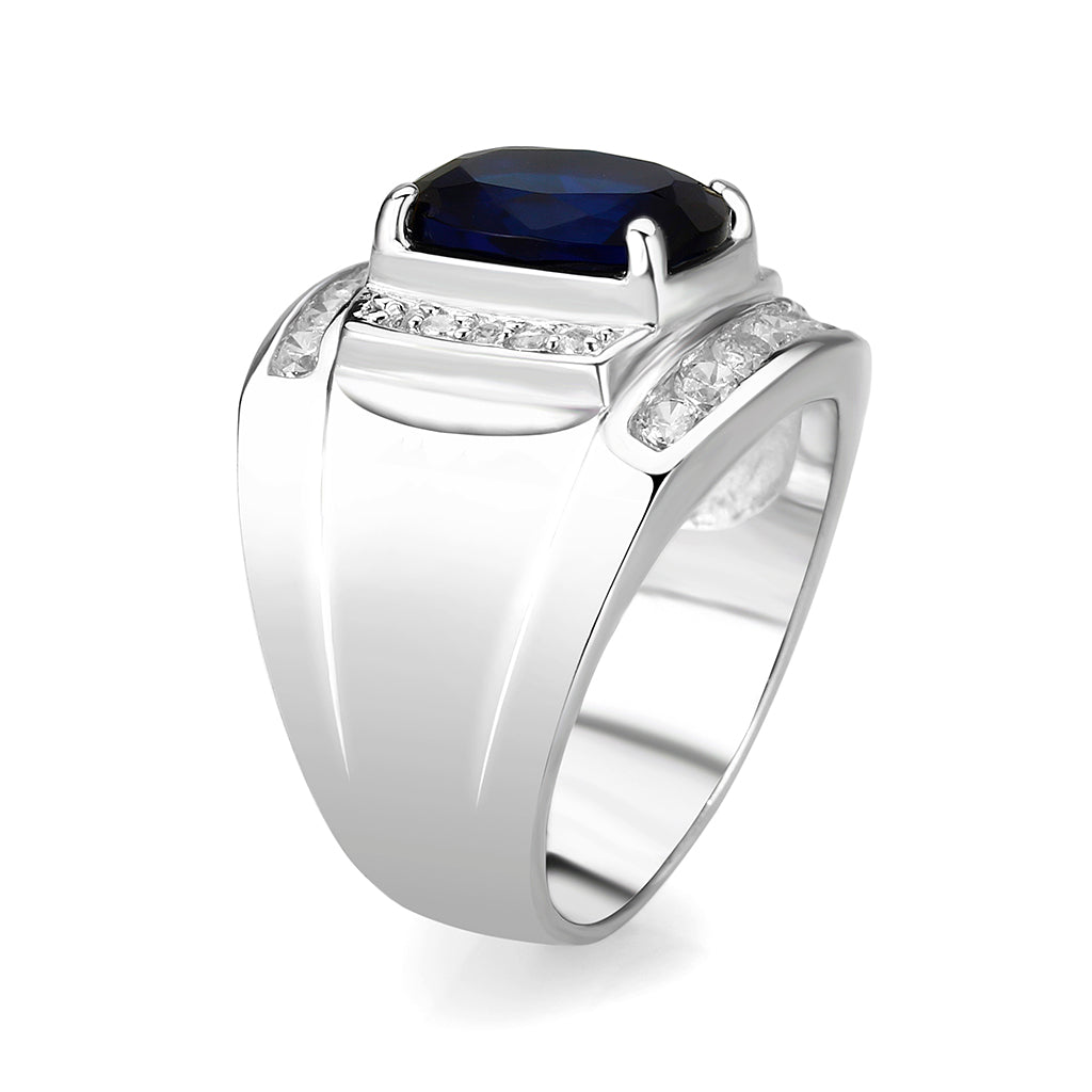 LO5M036-Rhodium Plated Brass Ring with Synthetic Glasses Montana-3