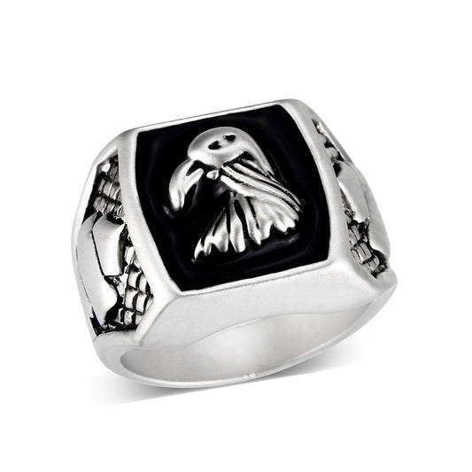 LO5M038-Rhodium Plated Brass Ring with No Stone-0