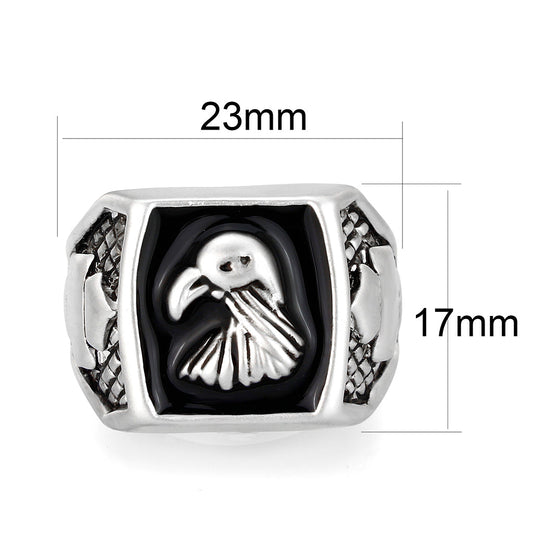 LO5M038-Rhodium Plated Brass Ring with No Stone-1