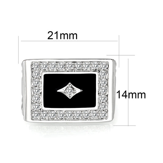 LO5M069 - Rhodium Plated Brass Ring with Epoxy-1