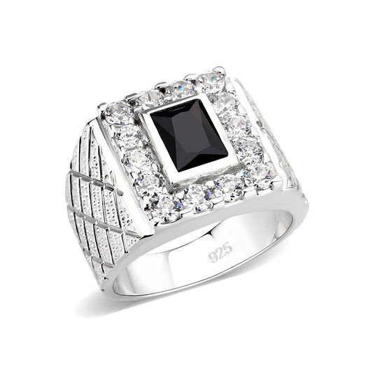 LO5S160- Sterling Silver Ring with AAA Grade CZ High Polished(No Plated)-0