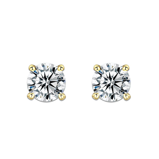 LO5W110 - Rhodium Brass Earrings with AAA Grade CZ in Clear-0