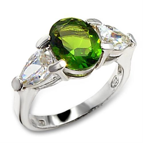 60411 - High-Polished 925 Sterling Silver Ring with Synthetic Spinel in Peridot-0