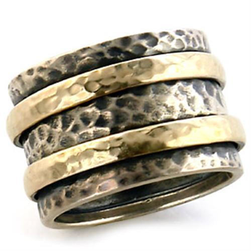 6X093 - Matte Gold & Rhodium Brass Ring with No Stone-0