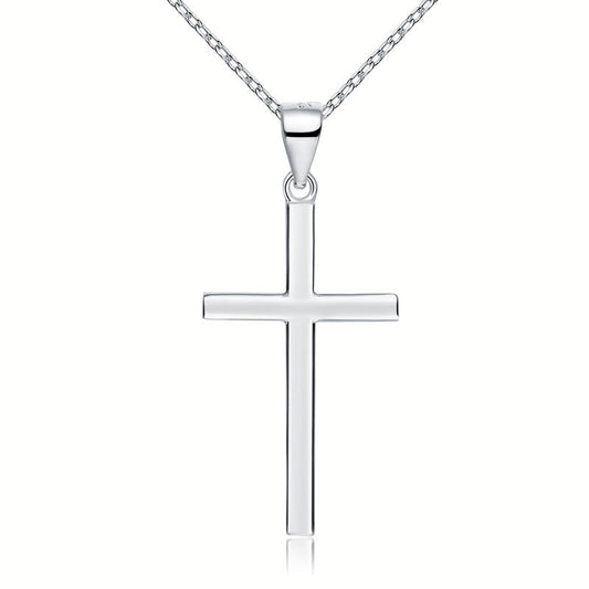 Cross Pendant Necklace Solid 925 Sterling Silver XFN8114-0