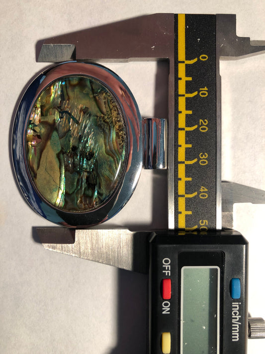 LOAS1323 - Rhodium Plated 925 Sterling Silver Pendant with Natural Conch in Rainbow color-1