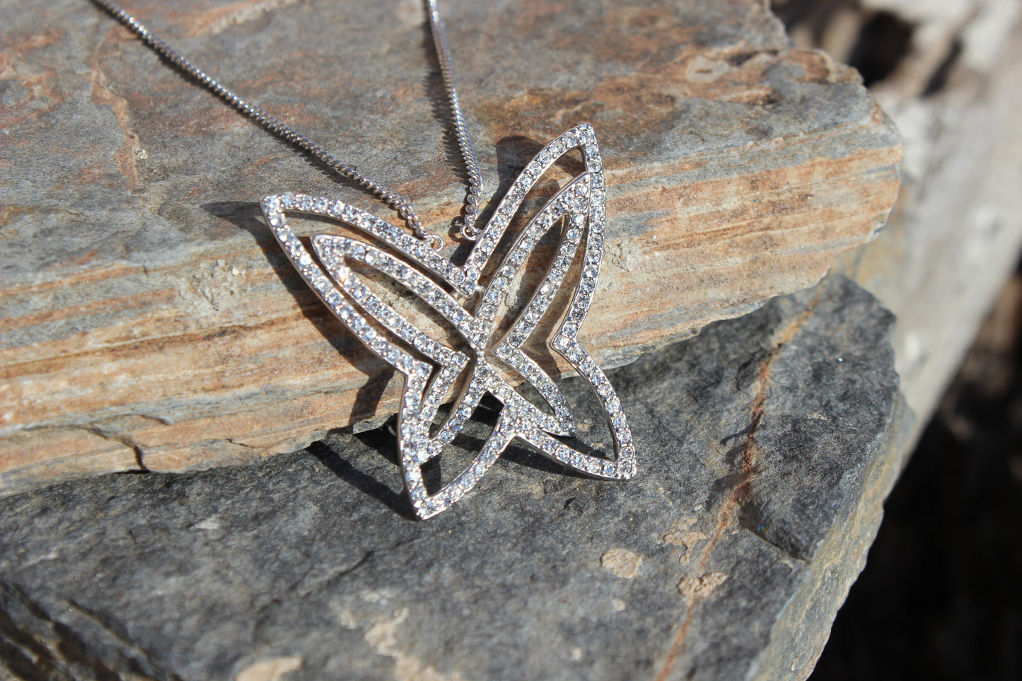 LOAS1374 - Rhodium Plating 925 Sterling Silver Chain Pendant with Crystal in Clear-2