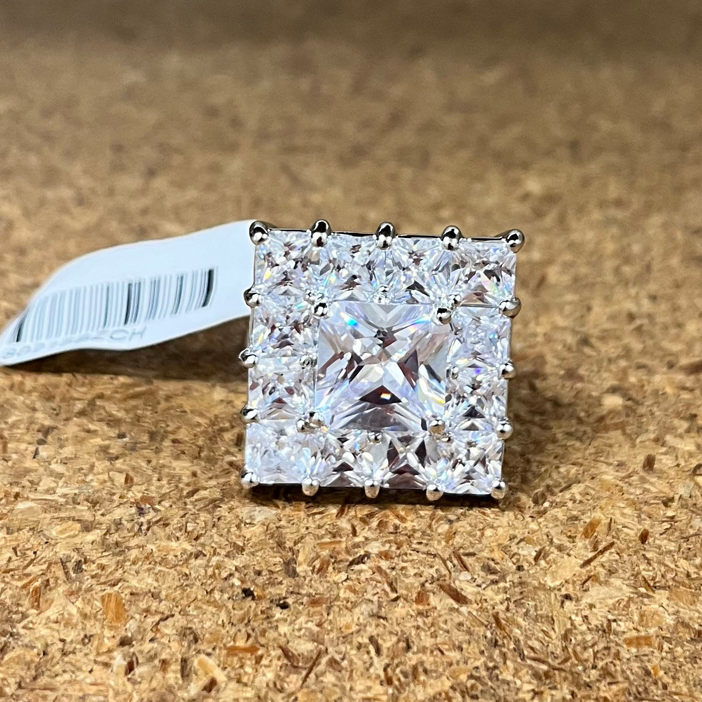 80215 - Rhodium Brass Ring with AAA Grade CZ in Clear-3