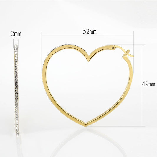 LO1258 - Gold Brass Earrings with Top Grade Crystal in Clear-1