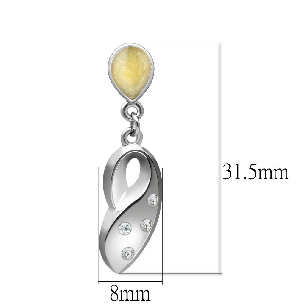 LO1978 - Rhodium White Metal Earrings with Top Grade Crystal in Clear-2